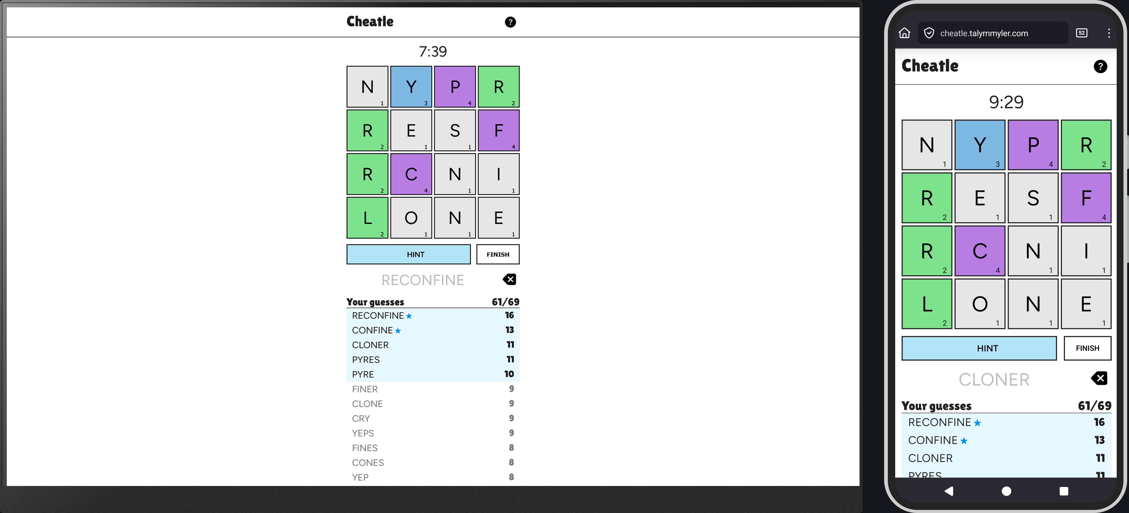 Homepage preview of Cheatle