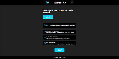 Homepage preview of Swiftly CV